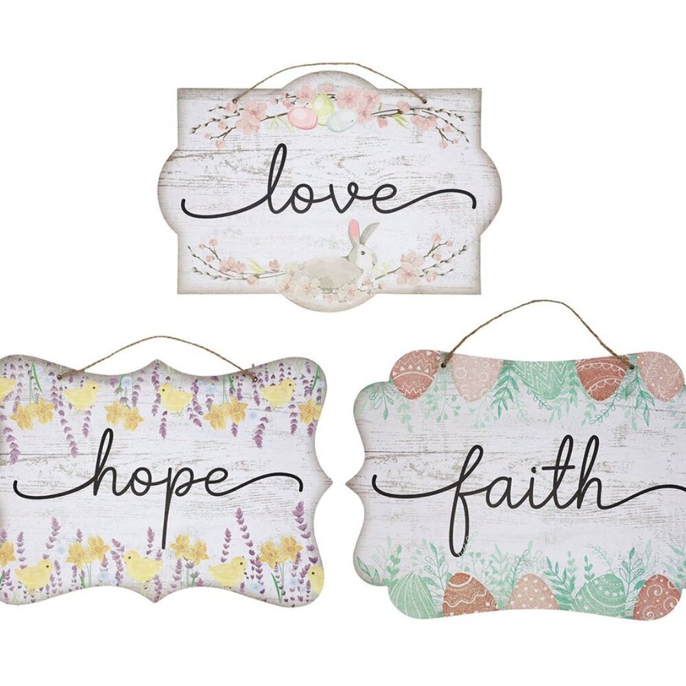 Love, Hope, and Faith Signs